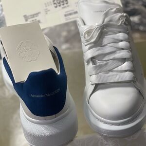 Alexander McQueen White and Navy Sneakers